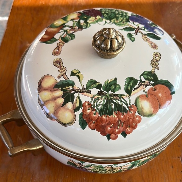 Tabletops Unlimited Vintage Fruit Design Ceramic Casserole Dish - Picture 6 of 14